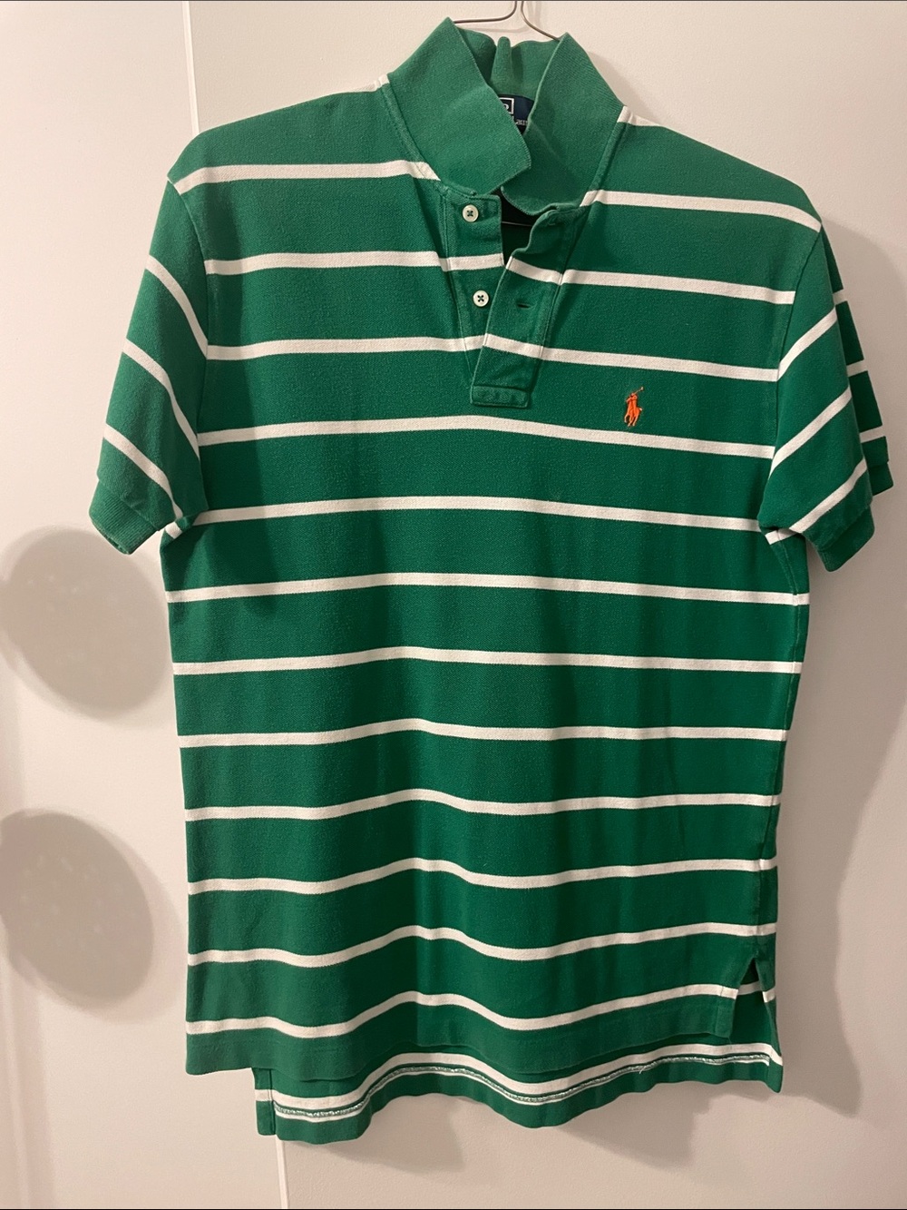 Polo by Ralph Lauren Green & White Striped Short-Sleeve Polo